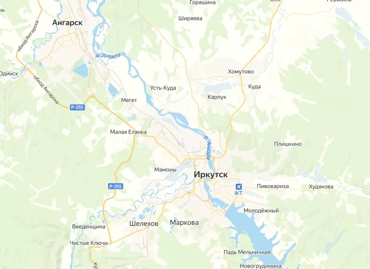 Карта Иркутска